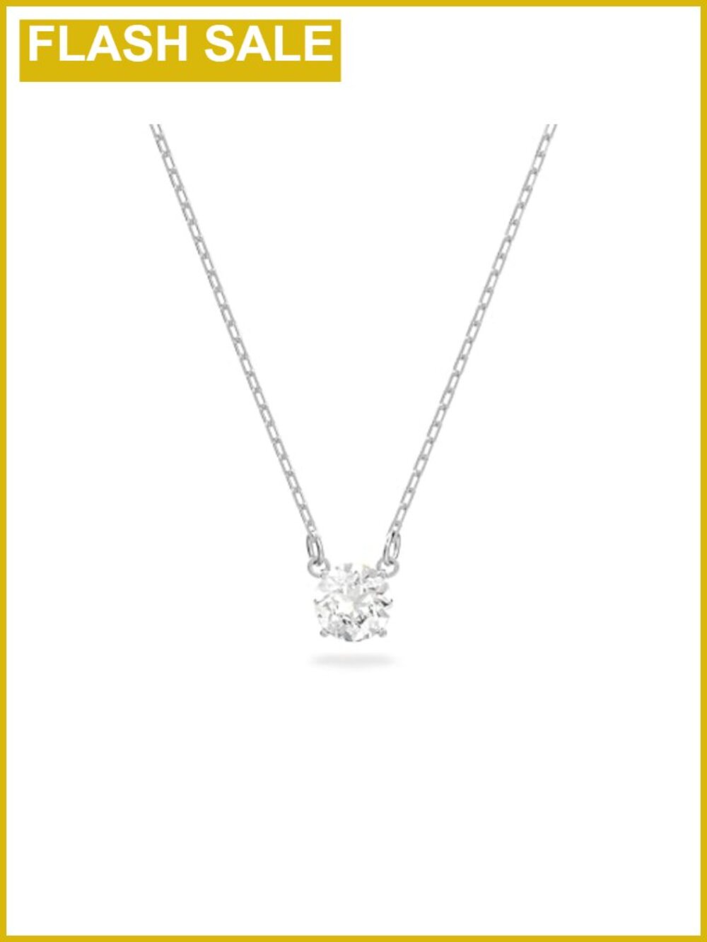Swarovski Stilla Attract Crystal Pendant Necklace Rhodium Plated 14.875 in